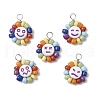 Acrylic & Glass & Copper Pendants PALLOY-JF03892-02-1