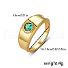 Brass Pave Green Cubic Zirconia Finger Rings YY7956-3-3