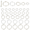 GOMAKERER 40Pcs 5 Styles 925 Sterling Silver Split Jump Rings STER-GO0001-08-1