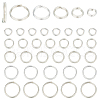 GOMAKERER 40Pcs 5 Styles 925 Sterling Silver Split Jump Rings STER-GO0001-08-1