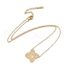 Clover Stainless Steel with Clear Cubic Zirconia Pendant Necklaces for Women NJEW-G133-01G-2