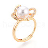 Brass Micro Pave Clear Cubic Zirconia Adjustable Ring Settings KK-T076-06G-5
