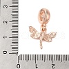 Rack Plating Alloy Rhinestone European Dangle Charms PALLOY-S189-27RG-3