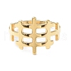 Ion Plating(IP) 304 Stainless Steel Hollow Out Rectangle Adjustable Ring for Women RJEW-I097-04G-2
