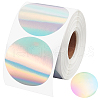 Round Dot Paper Holographic Thermal Printable Label Stickers STIC-WH0004-43-1