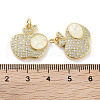 Brass Micro Pave Clear Cubic Zirconia Pendants KK-L213-042G-02-3