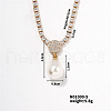 Mother's Day Jewellery Elegant Pearl Pendant with Shiny Diamond Chain Necklace Jewelry for Women TF6886-5-1