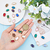 FIBLOOM 24Pcs 12 Colors Alloy Faceted Glass Connector Charms FIND-FI0001-08B-3