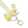 Alloy Enamel Pendants & Milk Tea Resin with Acrylic Cup Pendants Keychains KEYC-JKC01233-03-5