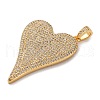 Brass Micro Pave Clear Cubic Zirconia Pendants KK-U076-17G-2