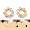 Brass Cubic Zirconia European Beads KK-A254-07G-2