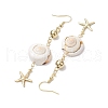 Natural Shiva Eye Shell Dangle Earrings EJEW-JE05798-4