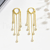 Elegant S925 Sterling Silver Clear Cubic Zirconia Flat Round Chandelier Earrings SY5104-1-2