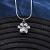 304 Stainless Steel Dog Paw Print Pendant Necklaces for Women NJEW-Z044-13P-2