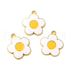 Rack Plating Alloy Enamel Pendants ENAM-F146-10G-3