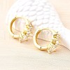 Brass Micro Pave Clear Cubic Zirconia Hoop Earrings EJEW-Z121-06G-2