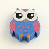 Owl Dyed Natural Wood Beads WOOD-Q018-56-2
