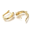 Rack Plating Brass Micro Pave Cubic Zirconia Hoop Earring Findings EJEW-H143-04G-2
