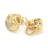 Brass Micro Pave Cubic Zirconia Ear Studs EJEW-P261-29A-G-2