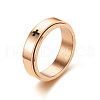 Cross Pattern 304 Stainless Steel Rotatable Finger Rings FS-WGAA8E6-06-2
