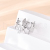 Brass Adjustable Open Cuff Rings for Women RJEW-R021-02P-4