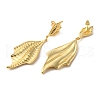 Fishtail Brass Dangle Stud Earrings EJEW-G382-17G-2