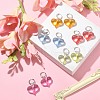 5 Pair 5 Color Acrylic Heart Dangle Leverback Earrings EJEW-TA00254-4