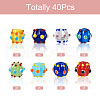 Craftdady 40Pcs 8 Colors Handmade Lampwork Beads LAMP-CD0001-16-4