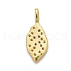 Rack Plating Brass Micro Pave Clear Cubic Zirconia Pendants KK-B056-02G-2