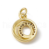 Brass Micro Pave Clear Cubic Zirconia Ring Charms ZIRC-F132-89G-2