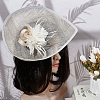 Linen Mini Hat Fascinator Base AJEW-WH0561-32D-5