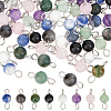 80Pcs 8 Styles Natural Mixed Gemstone Connector Charms PALLOY-UN00002-1