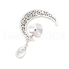 Alloy Moon & Glass Pendant Decorations HJEW-JM02689-05-4