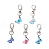 Butterfly Alloy Enamel Pendant Decorations HJEW-JM03207-2