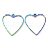 304 Stainless Steel Open Back Bezel Heart Pendants STAS-Z040-03RC-1