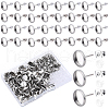 SOFPLATE 100Pcs Flat Round Stainless Steel Stud Earring Settings STAS-SP0001-61C-P-1