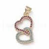Brass Micro Pave Cubic Zirconia Pendants ZIRC-G157-11G-01-1