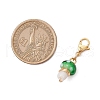Copper Wire Wrapped Mushroom Handmade Lampwork Pendant Decorations HJEW-JM03115-3