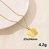 304 Stainless Steel Flower Pendant Necklace for Women SM6724-6-1