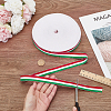 50 Yards Tricolor Polyester Striped Grosgrain Ribbon OCOR-WH0078-199B-3