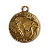 Tibetan Style Alloy Coin Pendants TIBEP-GC001-AB-NR-2