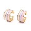 Brass Stripe C-Shaped Cuff Earrings EJEW-D321-03G-5