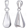 Anti-Tarnish Rhodium Plated 925 Sterling Silver Pendant Bails STER-BC0001-15P-1