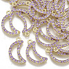 Light Gold Plated Alloy Rhinestone Pendants X-PALLOY-S132-067-2