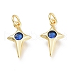 Brass Micro Pave Cubic Zirconia Charms KK-M206-29G-02-1