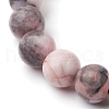 Synthetic Turquoise Dolphin Beads with Natural Pink Zebra Jasper Beaded Stretch Bracelets BJEW-JB10213-05-4