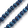 Electroplated Natural Lava Rock Beads Strands G-A251-E01-01H-2