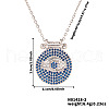 Elegant Brass Micro Pave Cubic Zirconia Blue Evil Eye Pendant Necklaces ZF0142-2-1