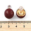 Brass Enamel Stud Earrings for Women EJEW-U055-23B-G-3