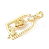 Brass Micro Pave Cubic Zirconia Pendants KK-D357-44G-2